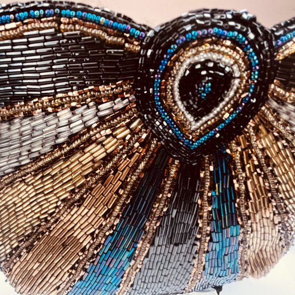 ✨ Gold & Bronze Beaded Art Deco Evening Bag – American Vintage - Picture 5 of 10